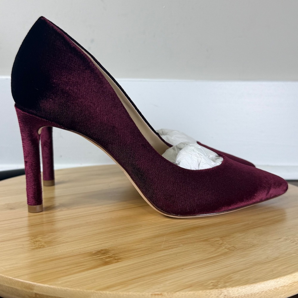 Antonio Melani Pump Womens 7.5 Burgundy Velvet Heel Regal Cocktail Holiday Party